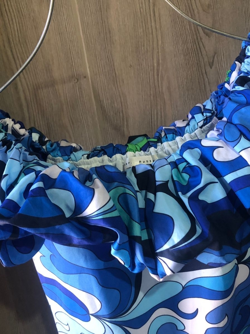 Blue One-Shoulder Ruffled Mini Dress - Picture 3 of 4